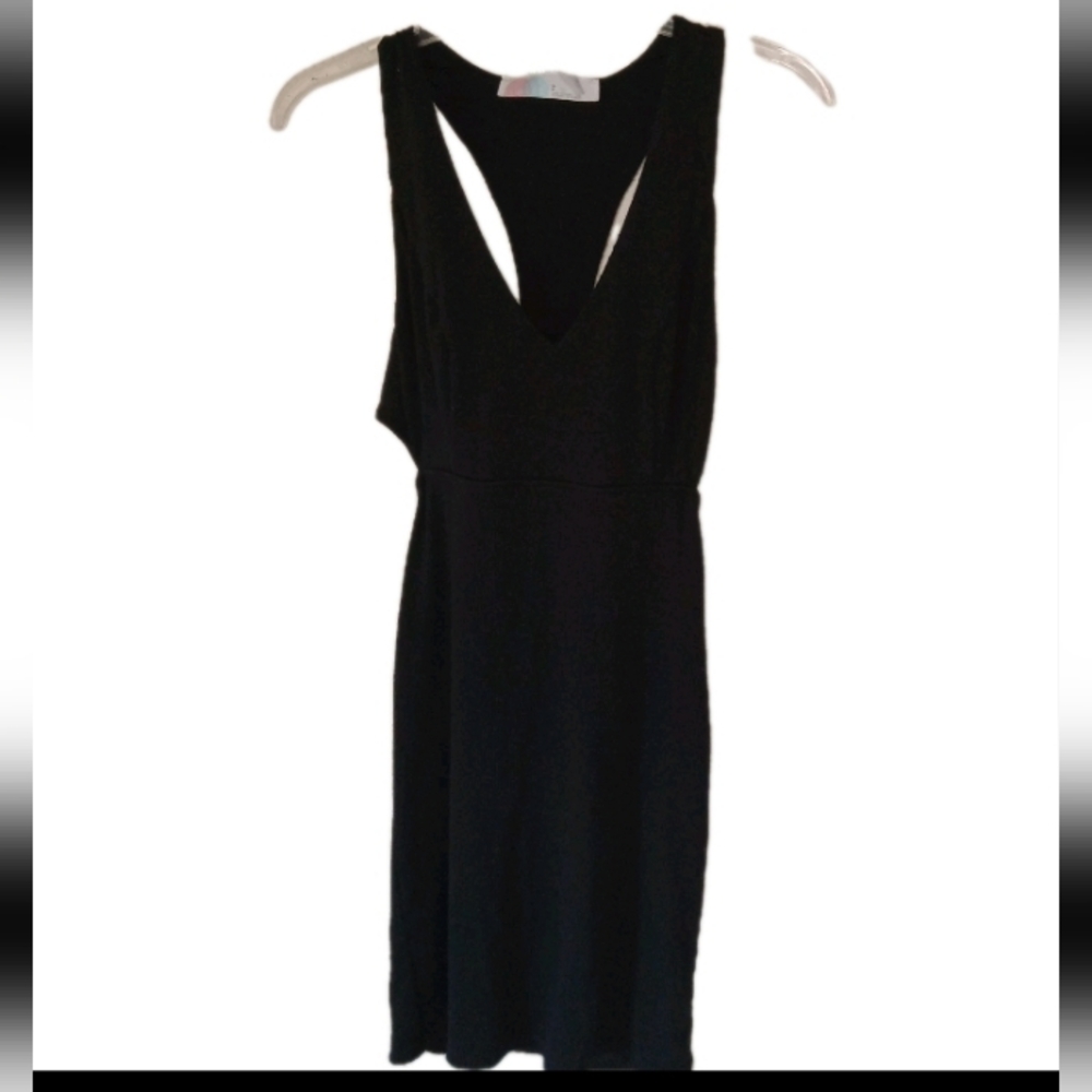 FP Beach We The Free Black Ribbed Dress Racerback SP - Picture 1 of 5